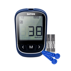 Máy Đo Đường Huyết SATON Kèm Kim Que - Thiết Bị Đo Đường Huyết Nhanh, Chính Xác, Nhỏ Gọn, Dễ Sử Dụng, Bộ Nhớ 500 Kết Quả