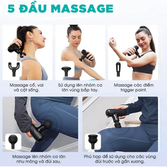 Máy Massage Mini Cầm Tay KINGTECH A1 - Thiết Bị Massage Trị Liệu Sạc Pin, 5 Đầu Massage, Chống Ồn, Giảm Căng Thẳng, Dễ Dàng Mang Theo