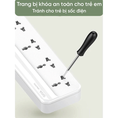 Ổ Cắm Điện Giga Electric GS-C5614 - 5 Cổng Tiêu Chuẩn & 6 Cổng USB Sạc Nhanh - Thiết Bị Gia Đình Thông Minh An Toàn Cho Trẻ Em