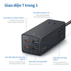 Ổ Cắm Sạc Nhanh Xiaomi Youpin 67W Desktop Pro - Đa Chức Năng 7 Cổng Kết Nối Với Sạc Nhanh và HDMI, Phù Hợp Mọi Thiết Bị