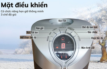 Quạt tháp hơi nước Saiko TFC-980PH - Quạt làm mát, cân bằng độ ẩm và lọc sạch không khí với điều khiển từ xa, 3 chế độ gió.