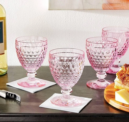 Set 4 Ly Thủy Tinh Pha Lê Màu Berry 2024 Villeroy & Boch - Sang Trọng, Đẹp Mắt, Dùng Đựng Cocktail, Thức Uống