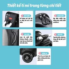 Vali Kéo Trẻ Em 2in1 Pier Pi-0229 - Thiết Kế Thông Minh, Xe Đẩy Mini Tiện Lợi, Dung Tích Lớn, Chất Liệu Cao Cấp