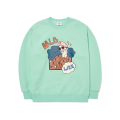 Áo sweater MLB Like Cartoon Boston Red Sox 3AMTL0224-43MTL màu xanh mint