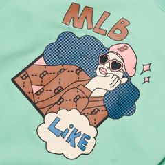 Áo sweater MLB Like Cartoon Boston Red Sox 3AMTL0224-43MTL màu xanh mint