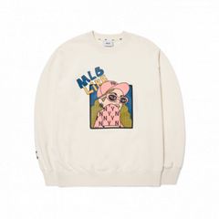 Áo sweater MLB Like Cartoon New York Yankees 3AMTL0224-50CRS màu trắng kem