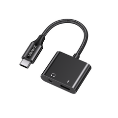 Đầu Chuyển Âm Thanh AU15 Type-C to 3.5DC USAMS US-SJ598 - Thiết Kế 2 Cổng, Hỗ Trợ Sạc Nhanh 60W, Chất Âm Tối Ưu