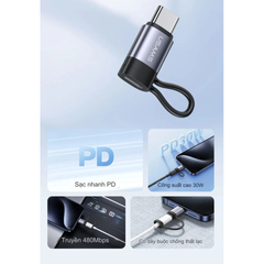Đầu Chuyển Lightning sang Type-C USAMS SJ677LN01 AU17 - Sạc Nhanh PD 30W, Kết Nối và Truyền Dữ Liệu, Phụ Kiện Điện Thoại Chất Lượng
