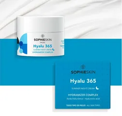 Kem Dưỡng Ẩm Ban Đêm Sophieskin Hyalu 365 Summer Night Cream - Cấp ẩm Chuyên Sâu, Dành Cho Da Dầu và Hỗn Hợp, Thiết Kế Đặc Biệt Mùa Hè