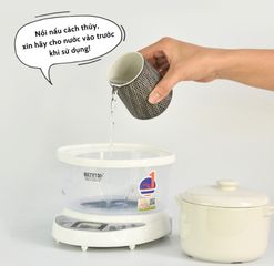 Nồi Chưng Yến Bennix BN07SLC 0.7L Cao Cấp - Nấu Cháo, Làm Sữa Chua, Giữ Ấm, Công Suất 200W, Chất Liệu Nhựa PP, Đế Cao Su Chống Trượt