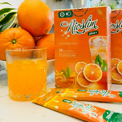 Siro Hỗ Trợ Giảm Cân Nio Slim Plus+ - Hương Cam Thơm Ngon, Giúp Giảm Mỡ, Cải Thiện Da Sáng Mịn, Hộp 15 Gói