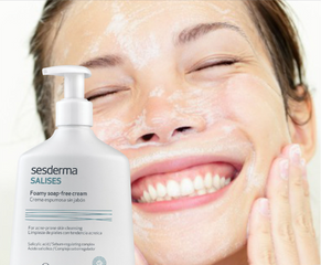Sữa Rửa Mặt Da Dầu Mụn Sesderma Salises Cream 250ml - Kiềm Dầu, Giảm Mụn Với 2% Acid Salicylic, Dịu Nhẹ, Không Xà Phòng