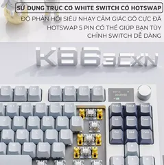 Bàn Phím Cơ Bluetooth Không Dây Attack Shark K86 RGB - Màn Hình Tùy Chỉnh, Hot Swap 5 Pin, Đèn LED RGB Nhiều Chế Độ