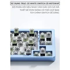 Bàn Phím Cơ Gaming Bluetooth Khung Nhôm XM-M71 Led RGB - Thiết Kế Cao Cấp, Kết Nối Đa Dạng, Keycap Tùy Chỉnh Cho Game Thủ