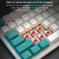 Bàn Phím Cơ Không Dây K6BT - Red Switch LED Đổi Màu, Thiết Kế 98% Bền Đẹp, Pin 5000mAh, Thao Tác Mượt Mà cho Game Thủ