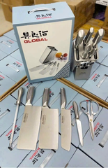 Bộ dao, kéo 7 món cao cấp Global Nhật Bản - Thép không gỉ sắc bén, bền bỉ cho nhà bếp tiện dụng