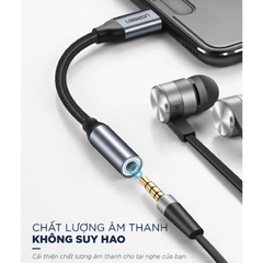 Cáp chuyển Type-C sang 3.5mm Ugreen AV142 - Kết nối tai nghe và loa, không chip DAC, chất lượng âm thanh tốt, thiết kế nhỏ gọn, tiện dụng.
