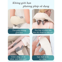 Đai Massage Cổ Vai Gáy Hồng Ngoại 6D HJ-818 Cao Cấp - Giảm Đau Nhức, Công Nghệ NTC, Sạc USB Type-C, Hỗ Trợ Thư Giãn Mỗi Ngày