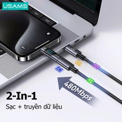 Đầu Chuyển C to C USAMS US-SJ682 AU18 100W Adapter Nhôm Hợp Kim - Tiện Lợi Kết Nối Thiết Bị Type-C và Đầu Ra Digital Display