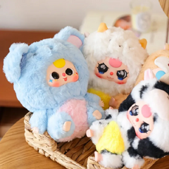 Bộ 6 búp bê nhồi bông 12 con giáp Trung Quốc Baby Three - Đồ chơi trang trí dễ thương cho fan văn hóa Á Đông