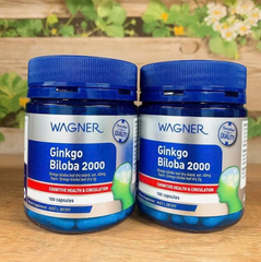 Viên uống hỗ trợ bổ não Wagner Ginkgo Biloba 2000 - Tăng cường trí nhớ, tập trung và tuần hoàn máu não, 100 viên hữu ích cho sức khỏe tâm thần