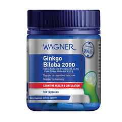 Viên uống hỗ trợ bổ não Wagner Ginkgo Biloba 2000 - Tăng cường trí nhớ, tập trung và tuần hoàn máu não, 100 viên hữu ích cho sức khỏe tâm thần