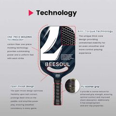 Vợt Pickleball Beesoul SupremeStrike Carbon Pro CS10 - Thiết Kế Cao Cấp, Chất Liệu Carbon Linh Hoạt, Dành Cho Vận Động Viên Chuyên Nghiệp