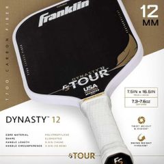Vợt Pickleball Franklin FS Tour Featherweight Dynasty 12mm - Siêu nhẹ, Độ bền cao, Tăng cường kiểm soát - Sành điệu cho tín đồ thể thao