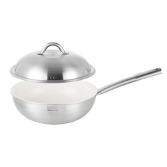 Chảo Sâu Lòng Inox 304 Chống Dính Edelkochen Easy Prism - Thiết Kế Sang Trọng, Dễ Dàng Sử Dụng, Chịu Nhiệt Tốt, Đường Kính 24cm/28cm