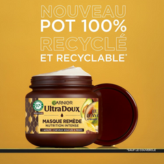 Kem ủ tóc Garnier Ultra Doux tinh chất bơ 340ml - Dưỡng ẩm, phục hồi tóc mềm mượt, bóng khỏe, chống chẻ ngọn hiệu quả