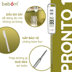 Nhiệt Kế Điện Tử Đa Năng Beborn Pronto 1 MT01HJ - Đo Nhiệt Độ Nước, Sữa, Thực Phẩm Nhanh Chóng Và Chính Xác