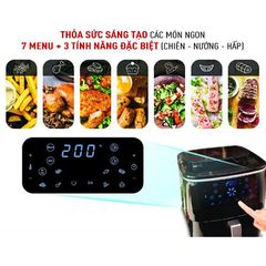Nồi Chiên Không Dầu Tefal FW201815 6.5 Lít - Đa Năng Chiên Nướng & Hấp, Bảng Điều Khiển Cảm Ứng, Hẹn Giờ 60 Phút, An Toàn Sử Dụng