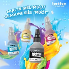 Set 4 Mực In Phun Màu Brother - Đen, Xanh, Hồng, Vàng Tương Thích Máy In Dòng T-Series - Chất Lượng In Sắc Nét, Độ Bền Cao