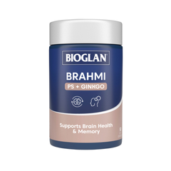 Viên uống Bioglan Brahmi PS + Ginkgo - Hỗ trợ não bộ và trí nhớ, tăng cường chức năng nhận thức cho người trưởng thành và cao tuổi