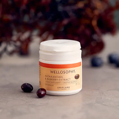 Viên uống Oriflame Wellosophy Astaxanthin & Bilberry Extract - Tăng cường sức khỏe mắt và chống oxy hóa, làm đẹp da - 30 viên