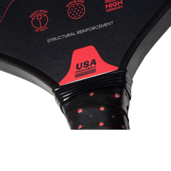 Vợt Pickleball Adidas RX44 2 - Thiết Kế Mặt Sợi Thủy Tinh, Tăng Sức Mạnh và Độ Chính Xác, Màu Đen Phối Đỏ và Cam