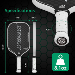 Vợt Pickleball XSPAK 12K Carbon Fiber B0CJQY192G - Độ bền cao, kiểm soát tối ưu cho người chơi trung cấp và chuyên nghiệp