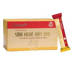 Gói Uống Sâm Nghệ Mật Ong Green+ - Hỗ Trợ Tiêu Hóa, Cải Thiện Da, Tăng Cường Đề Kháng, 20 Gói x 15ml