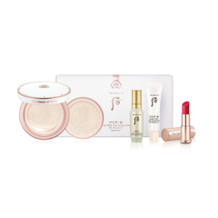 Set Phấn Nước Chống Nắng Whoo Radiant White Toneup Sun Cushion SPF50+/PA++++ - Phấn Dưỡng Trắng Cho Da Mịn Màng và Tươi Sáng, Combo Trang Điểm Hè
