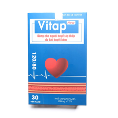 Viên Uống Hỗ Trợ Huyết Áp Vitap New - Bổ Khí Huyết, Giảm Triệu Chứng Huyết Áp Thấp, Sản Phẩm Thực Phẩm Chức Năng, Made in Vietnam