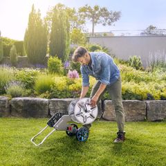 Vòi Tưới Cây Kim Loại Gardena 18542-20 Có Bánh Xe Di Chuyển, 20m Dây, Chống Xoắn, Bền Bỉ Cho Vườn Tươi Xanh