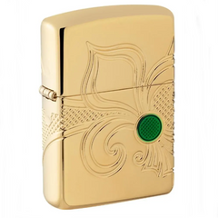 Bật Lửa Zippo 49108 Armor - Thiết Kế Vỏ Vàng Khắc Biểu Tượng Hoa Huệ Tây Fleur-de-lis Sành Điệu, Độc Đáo