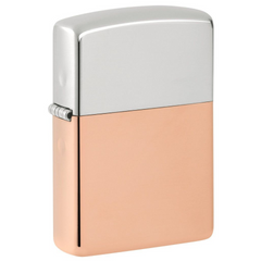 Bật Lửa Zippo Bimetal 48694 - Vỏ Đồng Đỏ và Bạc Sterling, Chống Gió, Thiết Kế Sang Trọng, Quà Tặng Dành Cho Fan Hâm Mộ