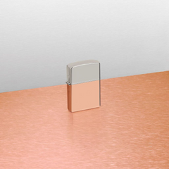 Bật Lửa Zippo Bimetal 48694 - Vỏ Đồng Đỏ và Bạc Sterling, Chống Gió, Thiết Kế Sang Trọng, Quà Tặng Dành Cho Fan Hâm Mộ