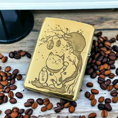 Bật Lửa Zippo 3D Mèo Thần Tài ZPC4185 - Chất Liệu Đồng Nguyên Khối, Thiết Kế Độc Đáo, Quà Tặng Sang Trọng cho Fan Thú Cưng