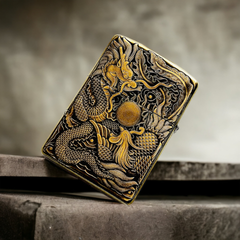 Bật Lửa Zippo 3D Khắc Rồng Phượng Version 2 ZPC4150-169 - Bật Lửa Đồng Chất Lượng Thượng Hạng, Quà Tặng Đặc Biệt cho Fan Hâm Mộ