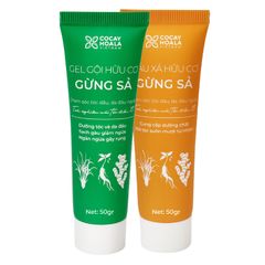 Combo Dầu Gội Xả Hữu Cơ Gừng Sả Giúp Giảm Gàu Ngứa Size Mini