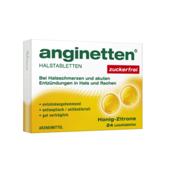 Kẹo Ngậm Họng Giảm Ho Mật Ong&Chanh Anginetten 24 Viên Đức