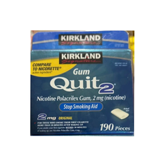Kẹo Cai Thuốc Lá Kirkland Signature Quit 2 Gum Original 190 Viên - Hỗ Trợ Giảm Cơn Thèm Thuốc Lá, Hương Bạc Hà Tươi Mát