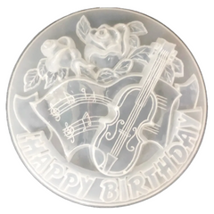 Khuôn rau câu sinh nhật Happy Birthday cây đàn khuôn tròn 30cm-1818